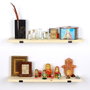 Hanah Home Lam008 Estantería de Pared de Madera y Metal Negro y Roble